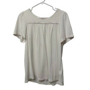 Lucky Brand Gathered White Blouse
